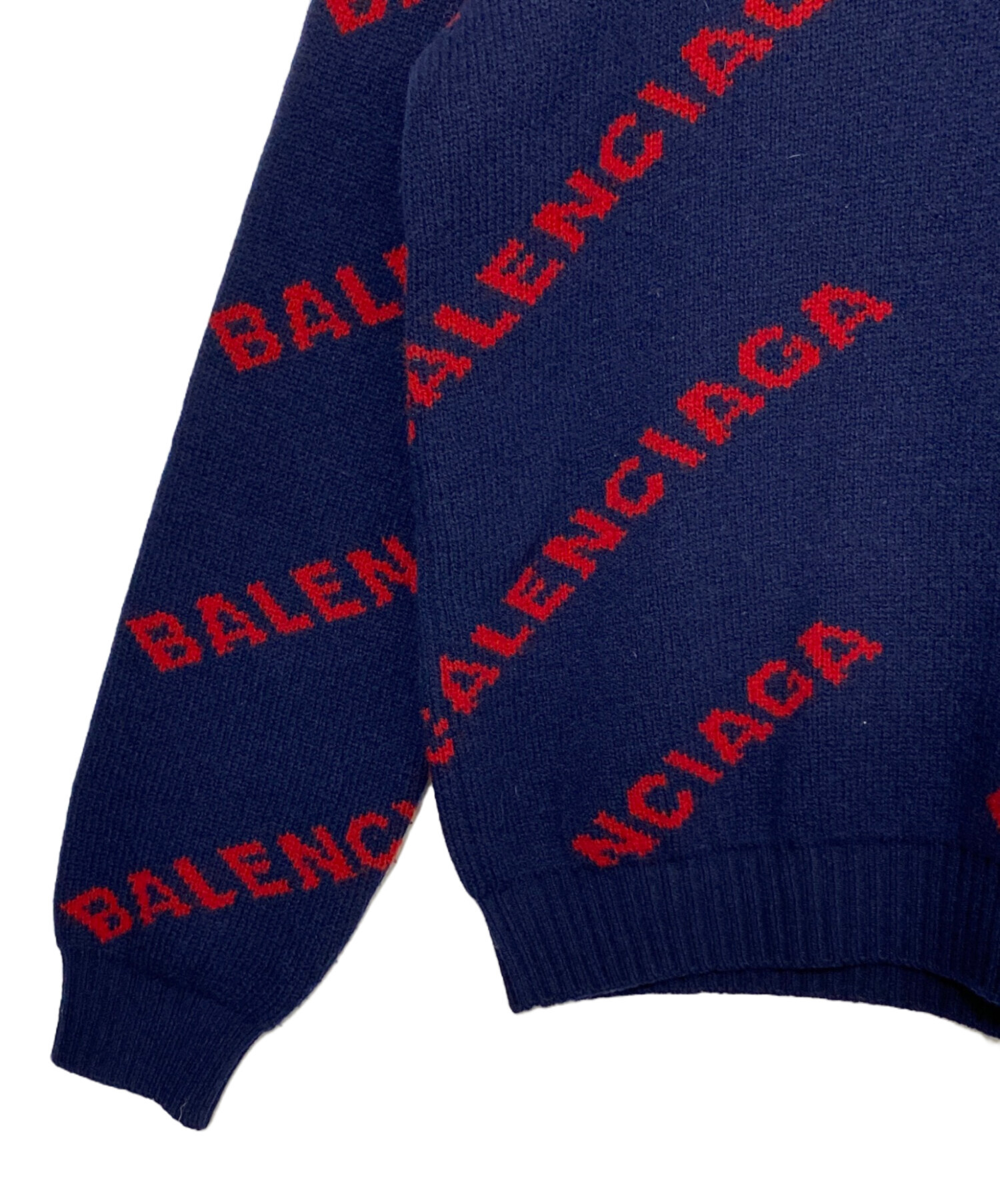 中古・古着通販】BALENCIAGA (バレンシアガ) オールオーバーロゴニット