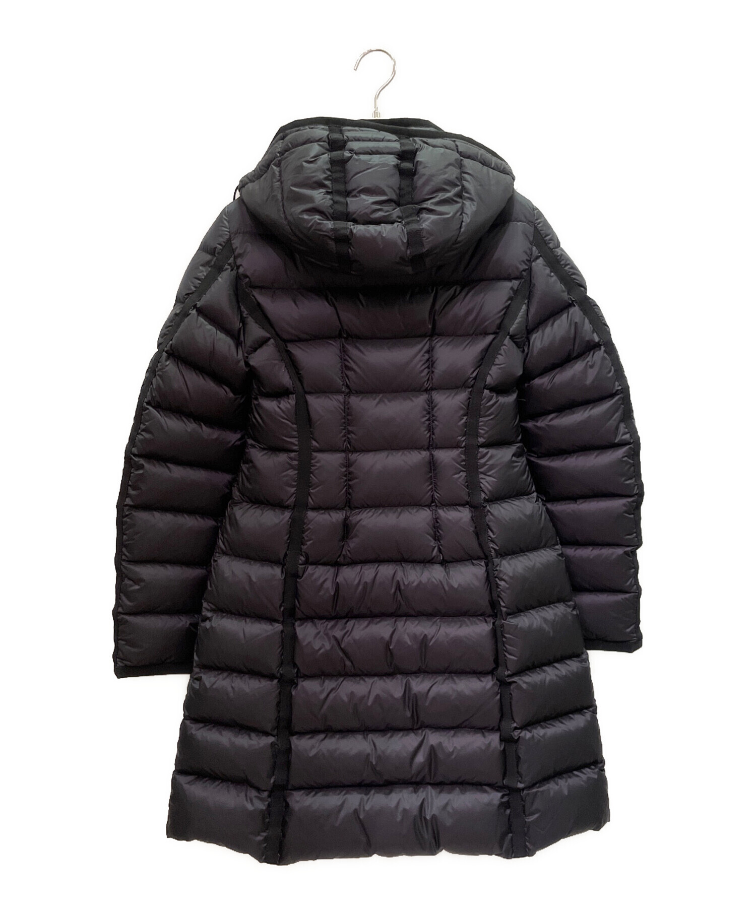 美品　MONCLER HERMINE ダウンコート　ブラック　2号　レディース MONCLER モンクレール HERMINE エルミンヌ ダウン コート ブラック
