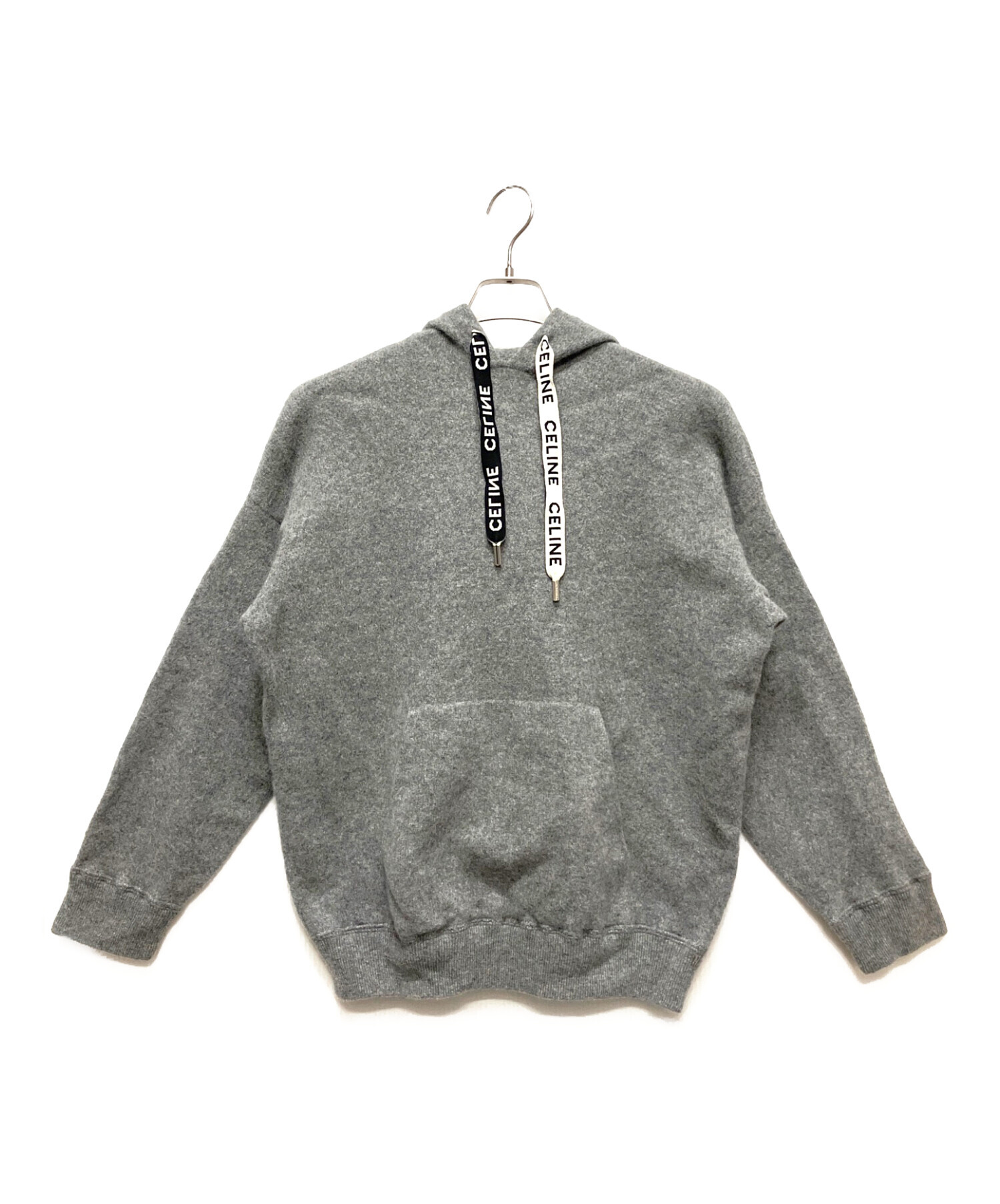 CELINE セリーヌ グレー ニット パーカー Sサイズ 中古・古着通販】CELINE (セリーヌ) Wool Cashmere Knit Hoodie(ウール