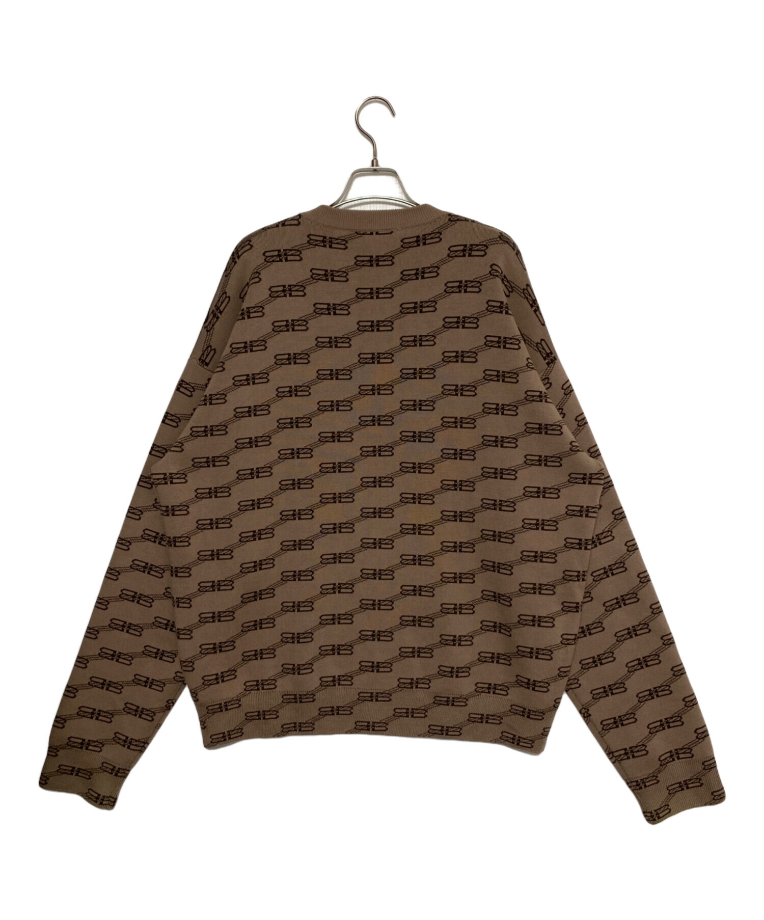 中古・古着通販】BALENCIAGA (バレンシアガ) BBロゴニット ブラウン  