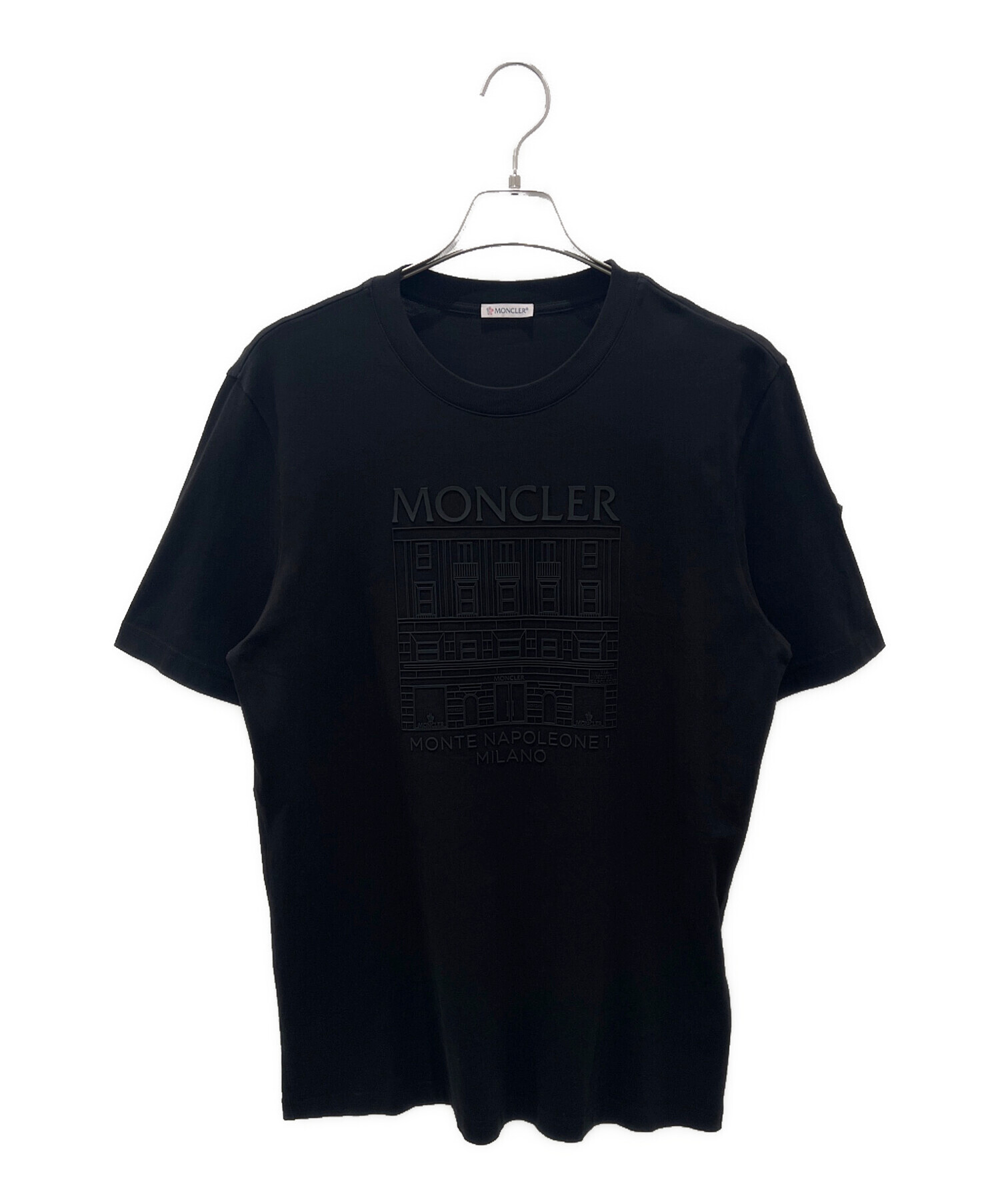 モンクレール MONCLER Tシャツ ラバープリント 8C000-51-89AJS-998 ブラック 入手困難モンクレール☆Tシャツ ワッペン サーキットフラッグ ラバー