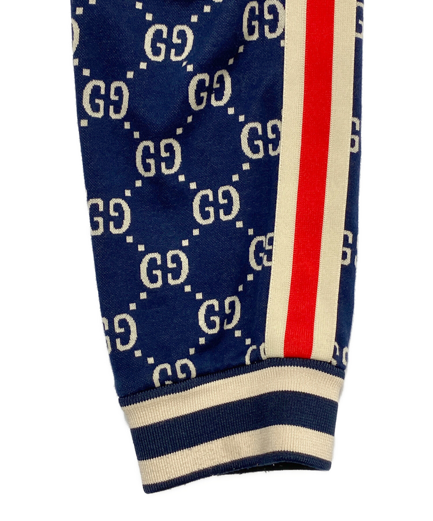 中古・古着通販】GUCCI (グッチ) GGジャガードトラックパンツ ネイビー 
