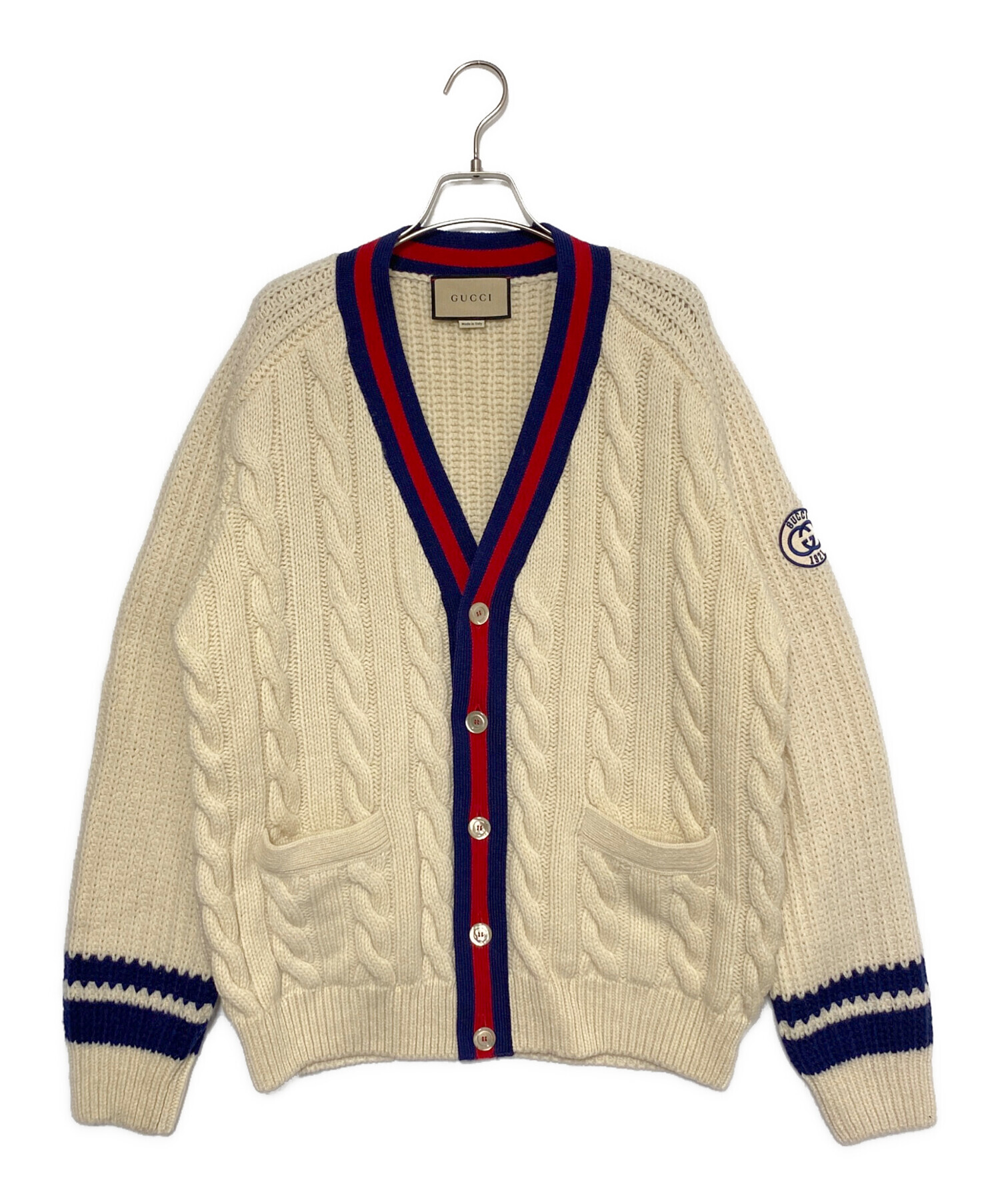 中古・古着通販】GUCCI (グッチ) ケーブルカーディガン ベージュ