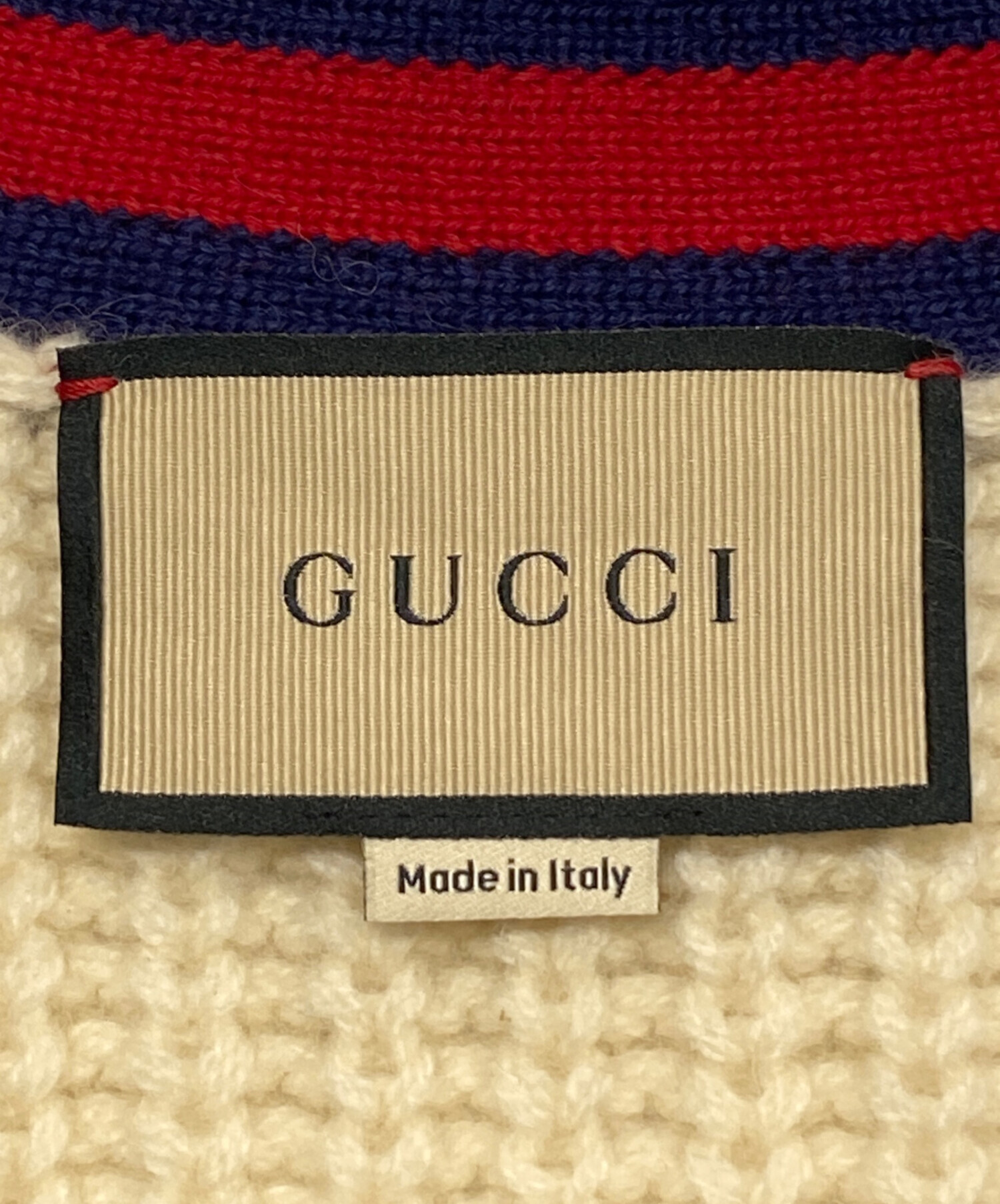 中古・古着通販】GUCCI (グッチ) ケーブルカーディガン ベージュ