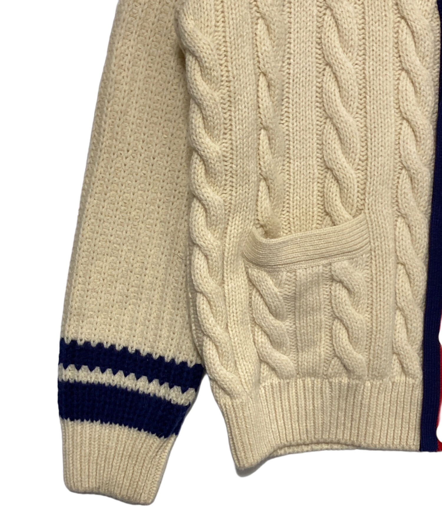 中古・古着通販】GUCCI (グッチ) ケーブルカーディガン ベージュ