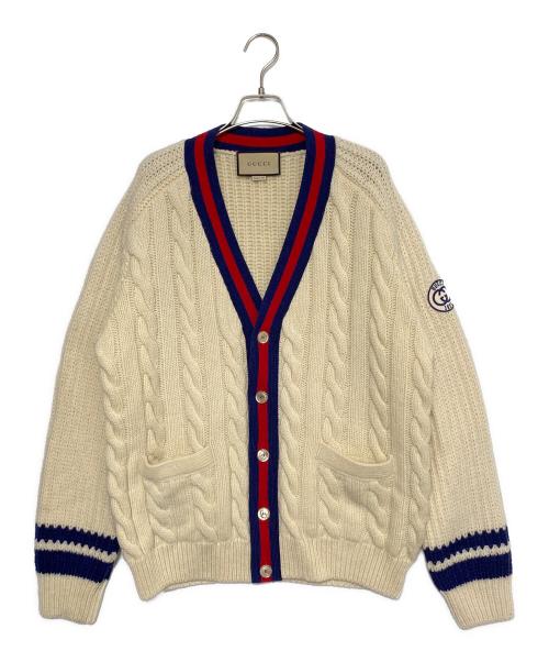 中古・古着通販】GUCCI (グッチ) ケーブルカーディガン ベージュ