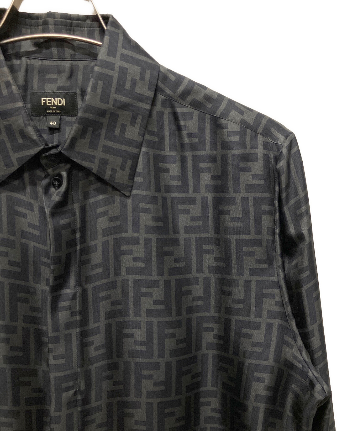 中古・古着通販】FENDI (フェンディ) ズッカ柄シルクシャツ/長袖シャツ 