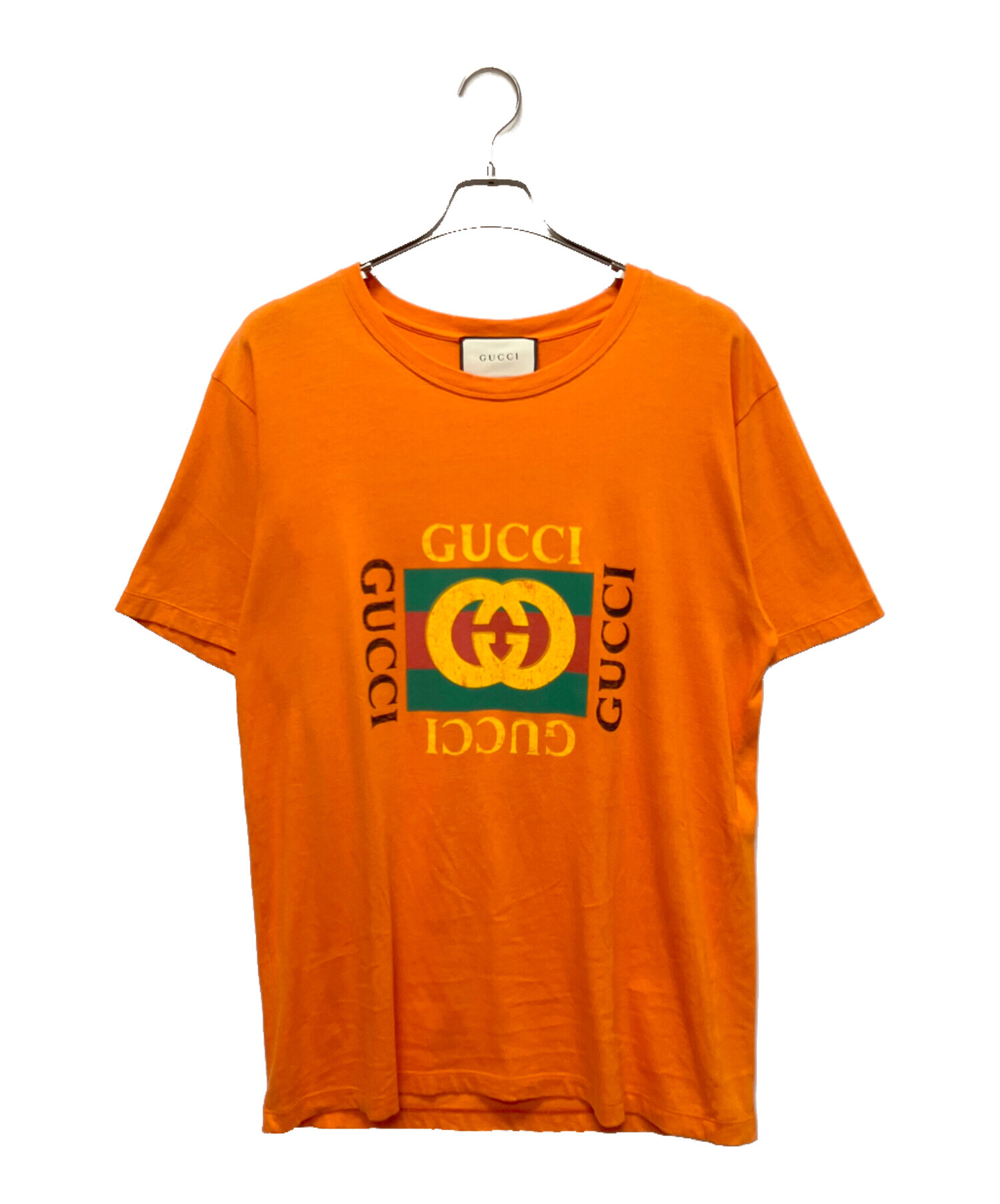 中古・古着通販】GUCCI (グッチ) ヴィンテージロゴTシャツ オレンジ 