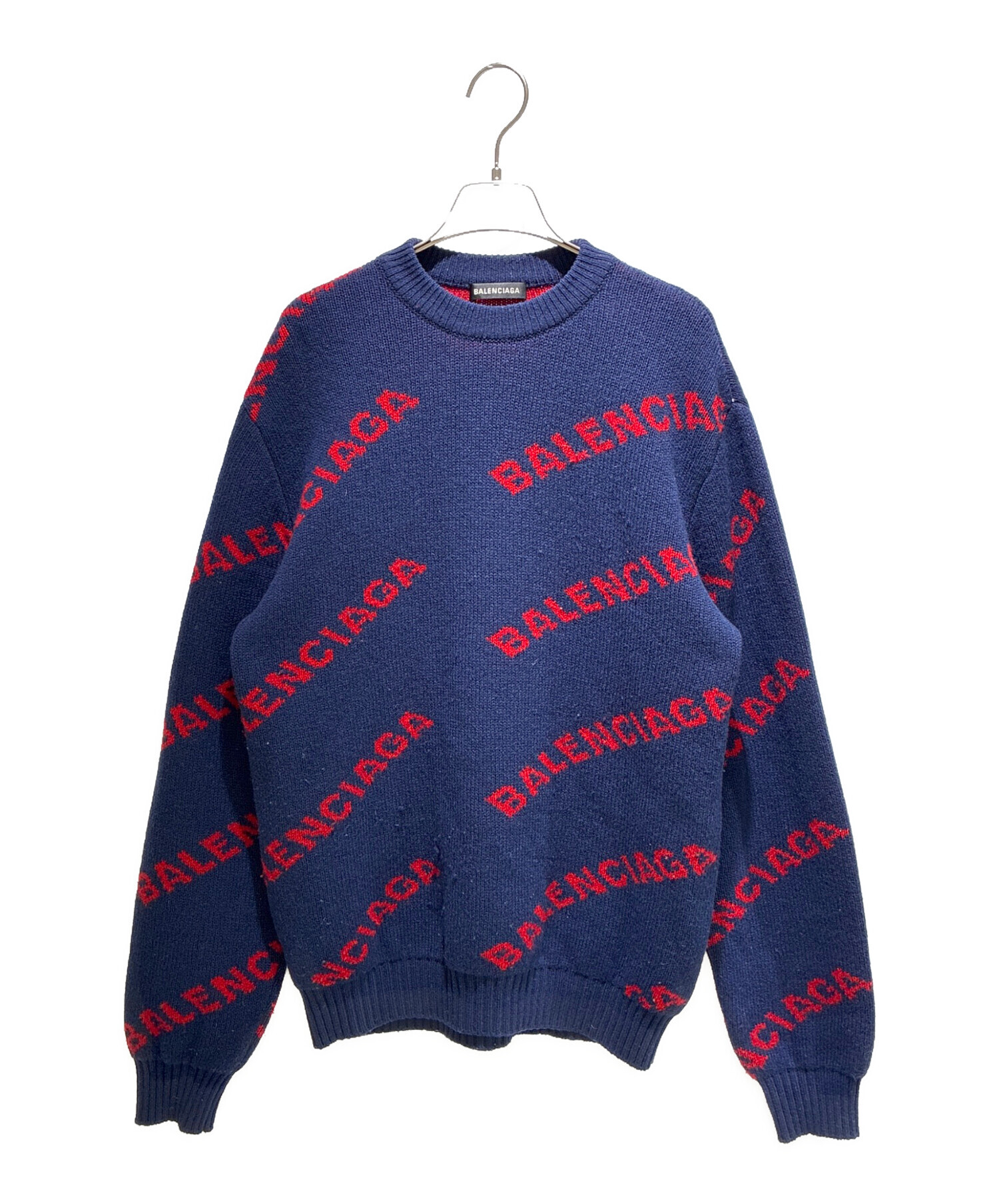 中古・古着通販】BALENCIAGA (バレンシアガ) オールオーバーロゴニット