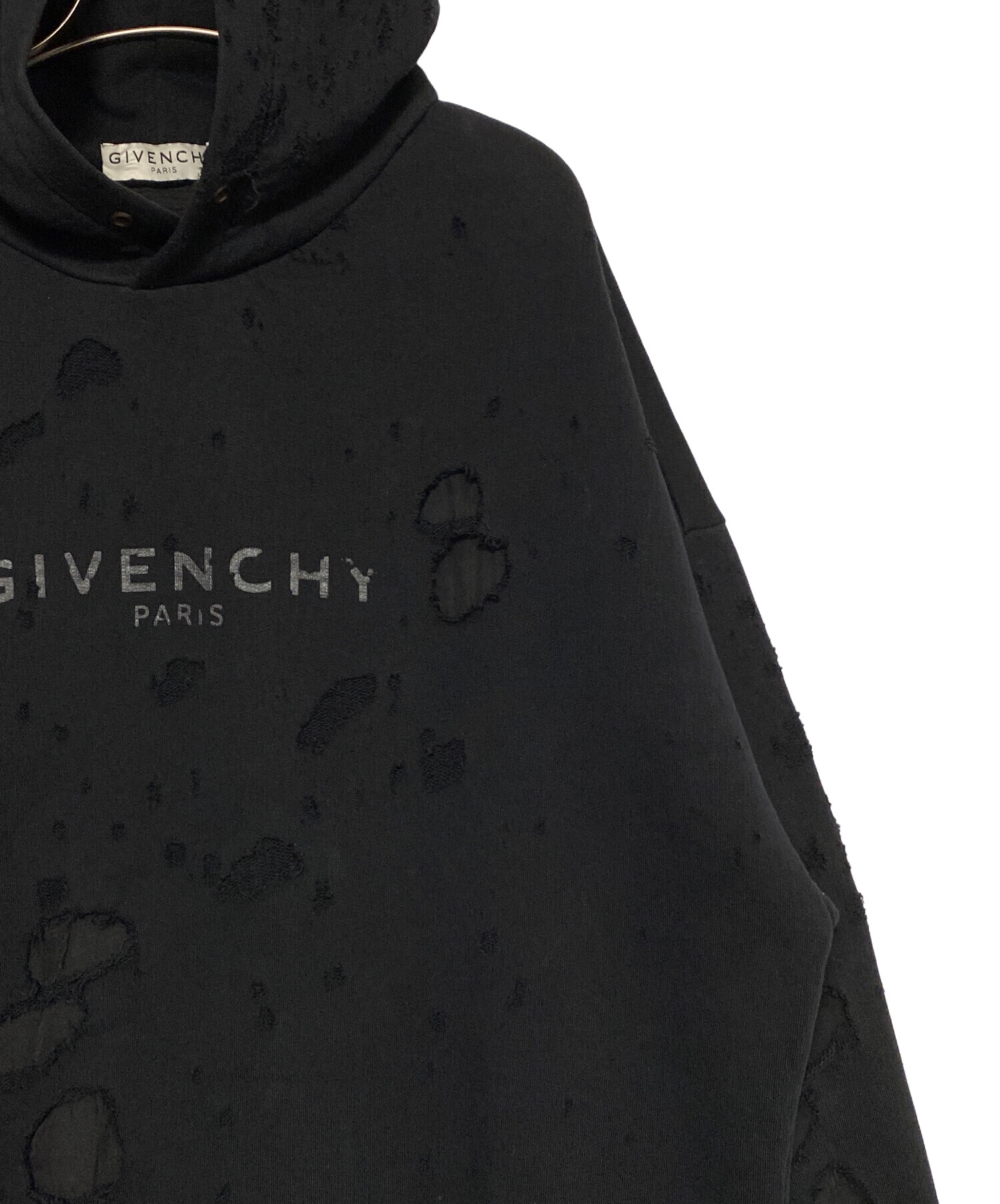 中古・古着通販】GIVENCHY (ジバンシィ) デストロイ加工ロゴパーカー 