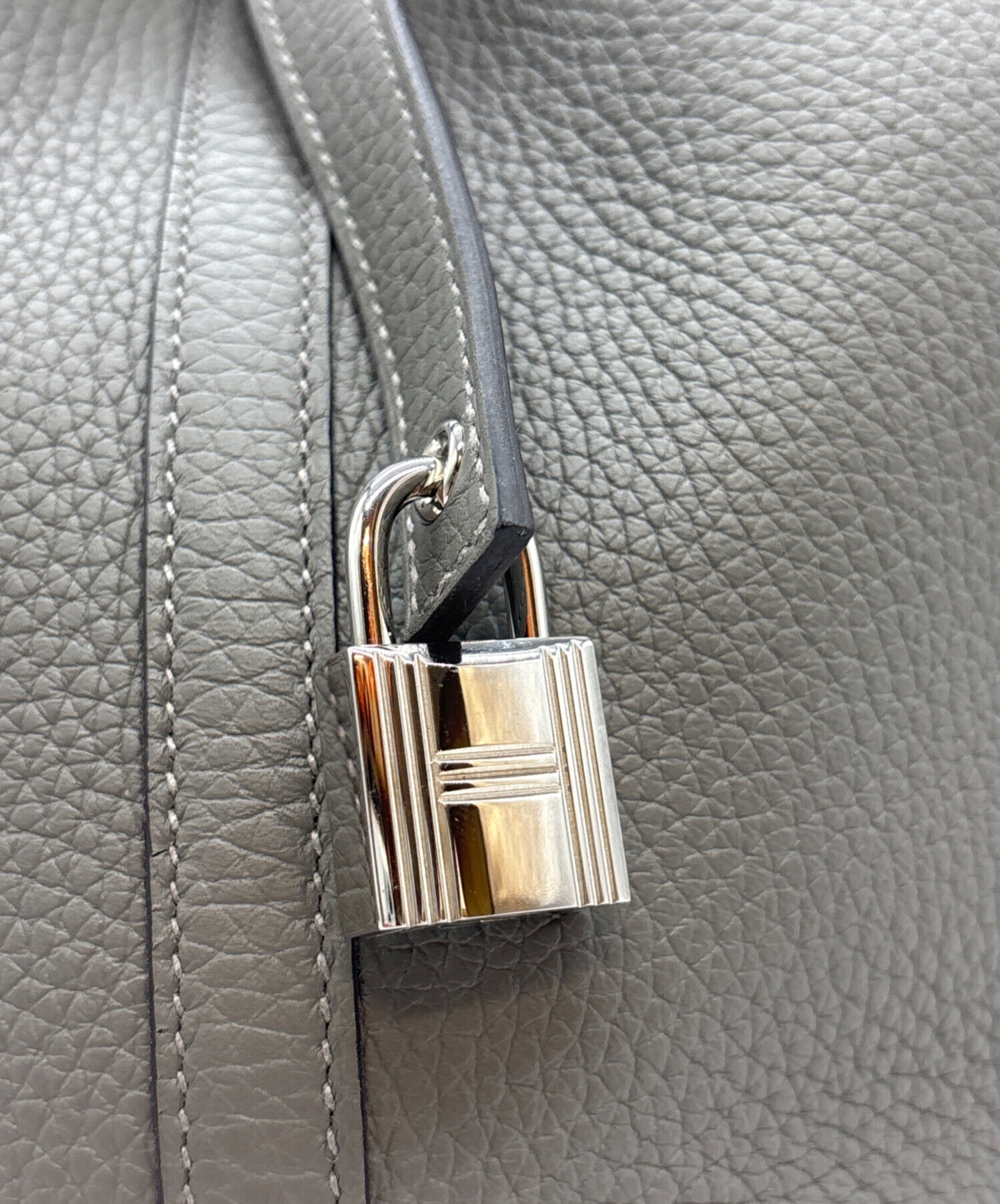 並行輸入　Hermès グレー ハンドバッグ ロック付き エルメス ハンドバッグ/トートバッグ バッグ レディース ピコタン