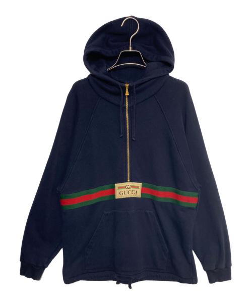 中古・古着通販】GUCCI (グッチ) ハーフジップパーカー ネイビー