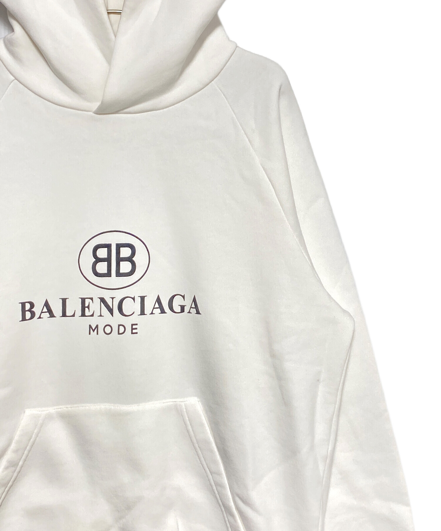 中古・古着通販】BALENCIAGA (バレンシアガ) BBロゴパーカー ホワイト