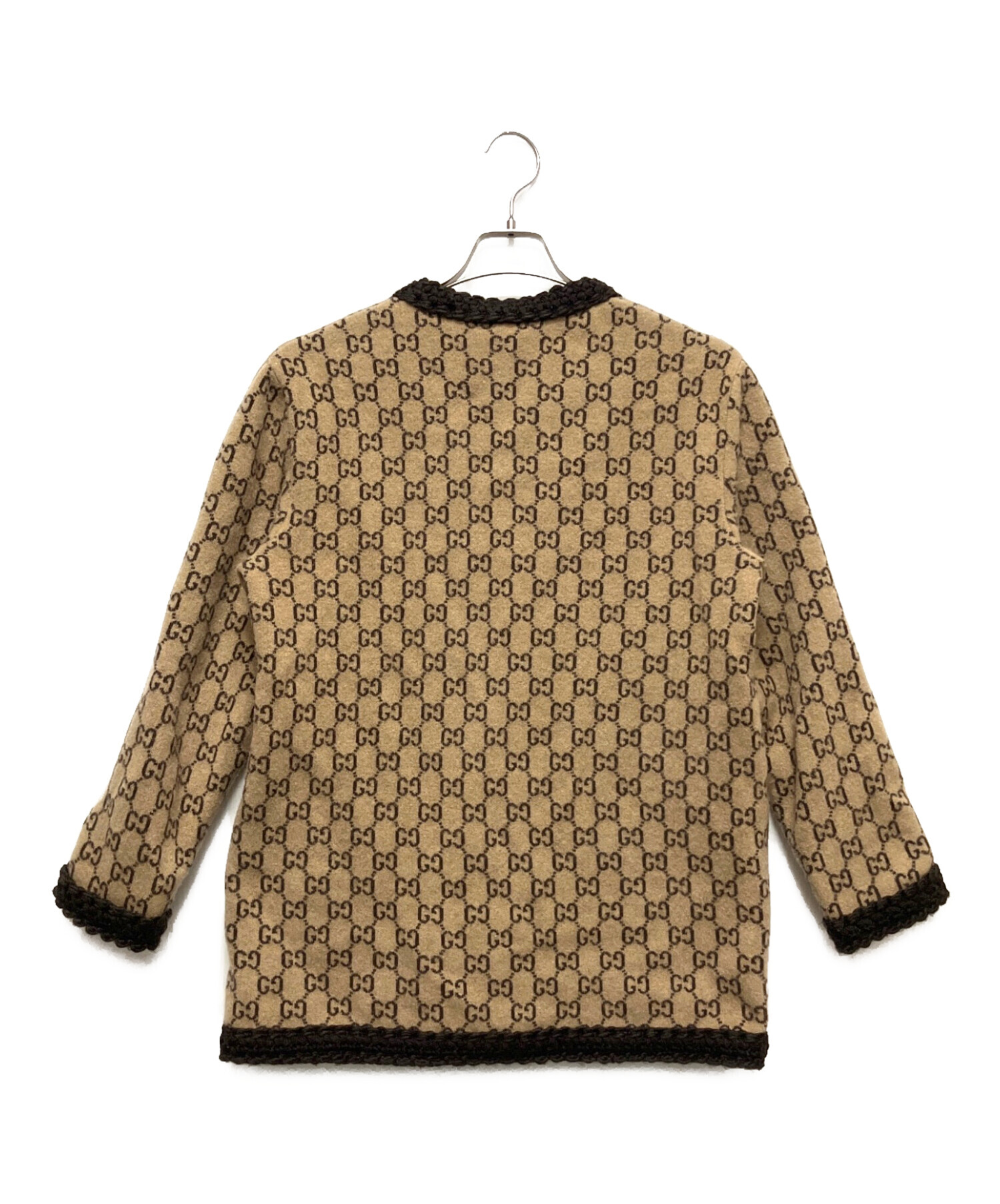 中古・古着通販】GUCCI (グッチ) GGウールカーディガン ブラウン 