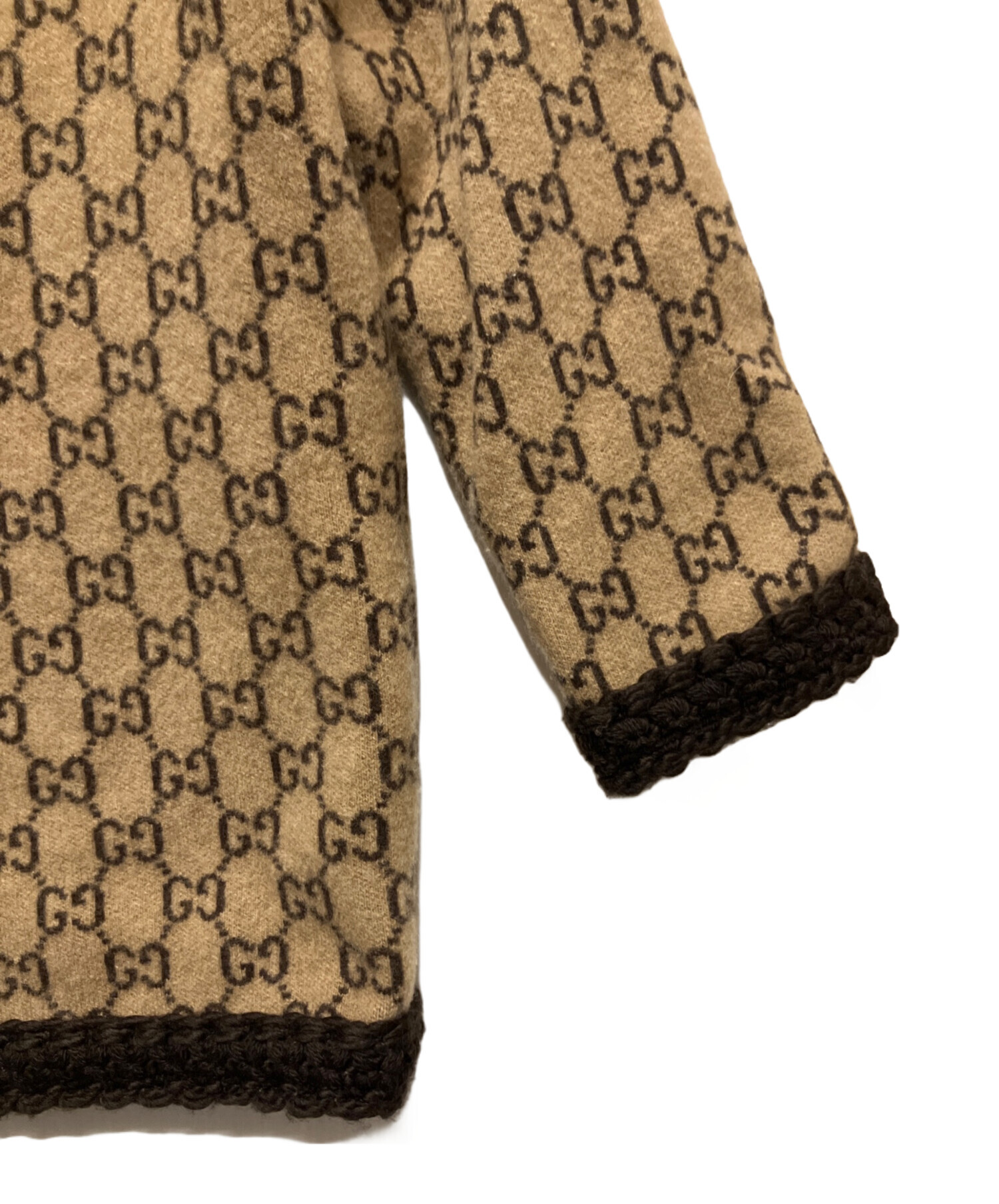 中古・古着通販】GUCCI (グッチ) GGウールカーディガン ブラウン 