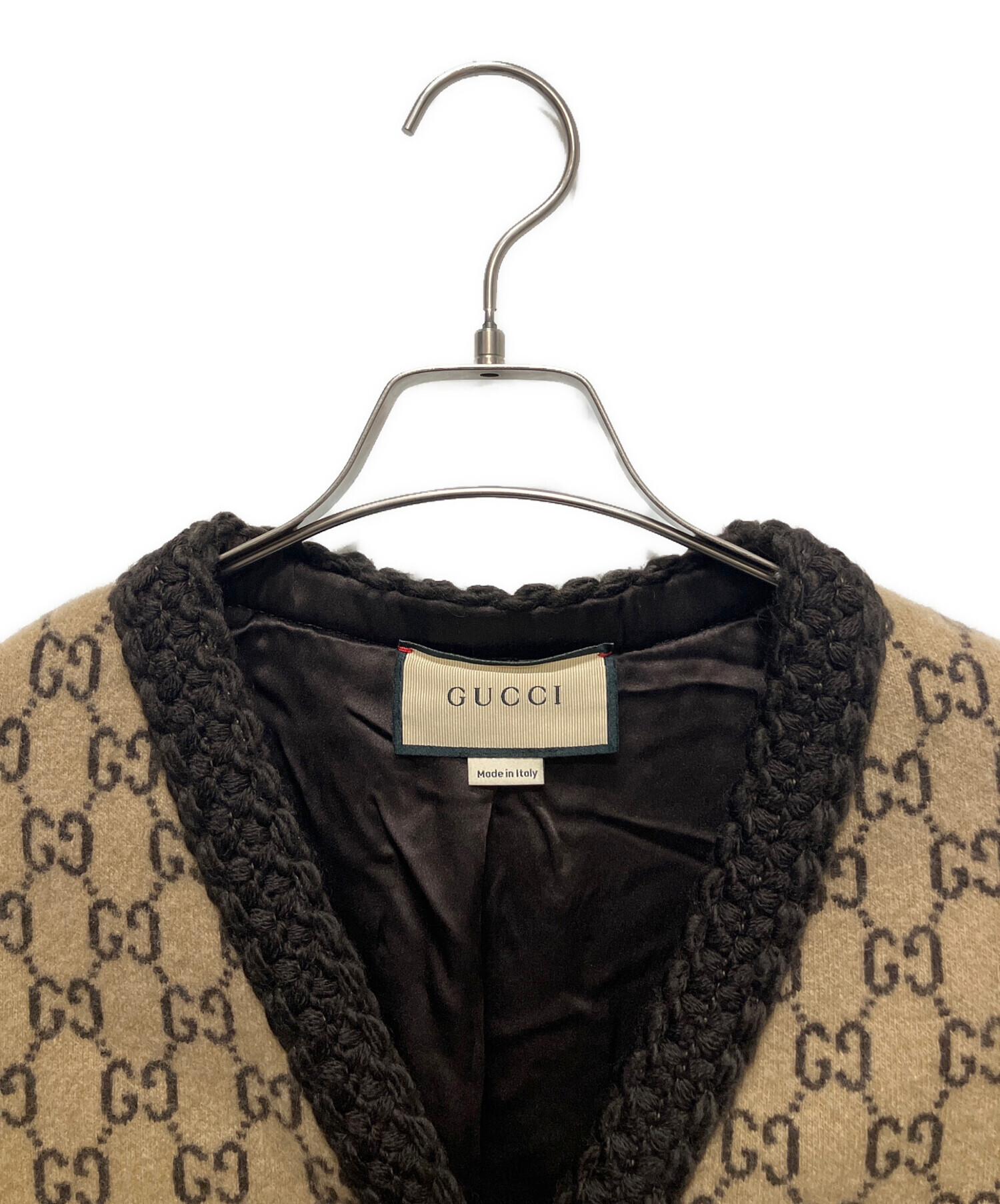 中古・古着通販】GUCCI (グッチ) GGウールカーディガン ブラウン 