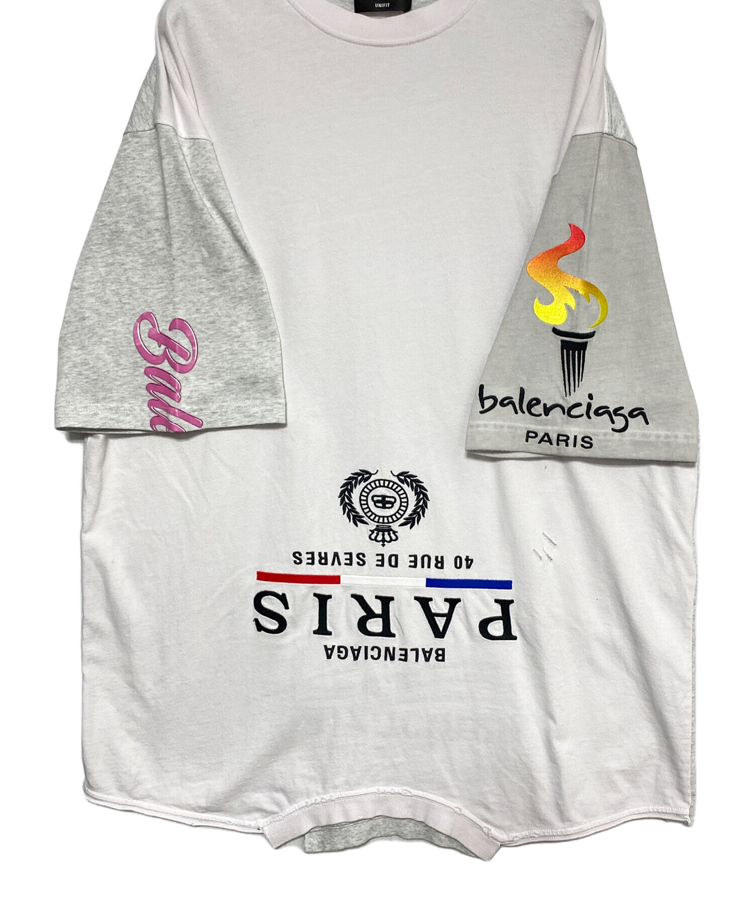 中古・古着通販】BALENCIAGA (バレンシアガ) リメイクロゴTシャツ