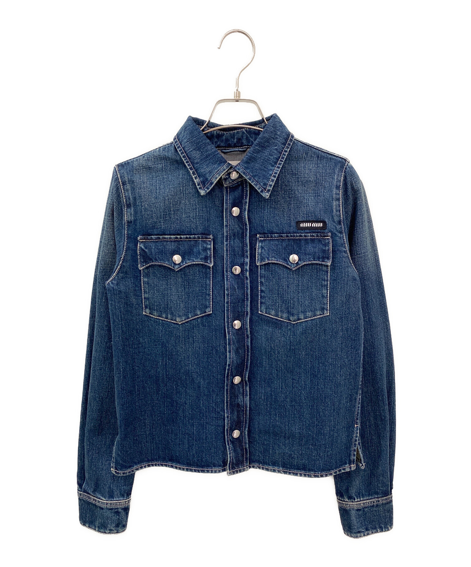 中古・古着通販】MIU MIU (ミュウミュウ) ロゴデニムシャツ インディゴ