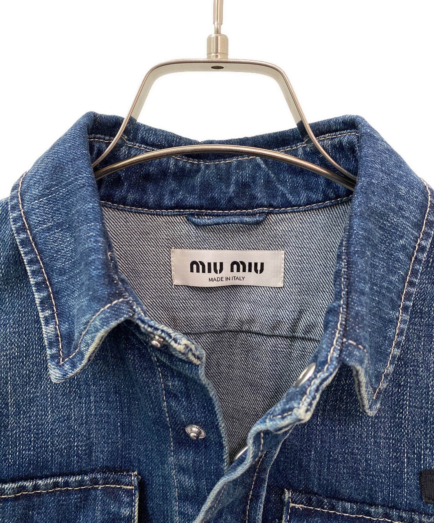 中古・古着通販】MIU MIU (ミュウミュウ) ロゴデニムシャツ インディゴ