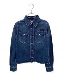 美品 ミュウミュウ ヴィンテージ デニム ブラウス 裾フリル ダークブルー 古着 miumiu / ミュウミュウ ブランド一覧｜ヴィンテージ古着のオンライン