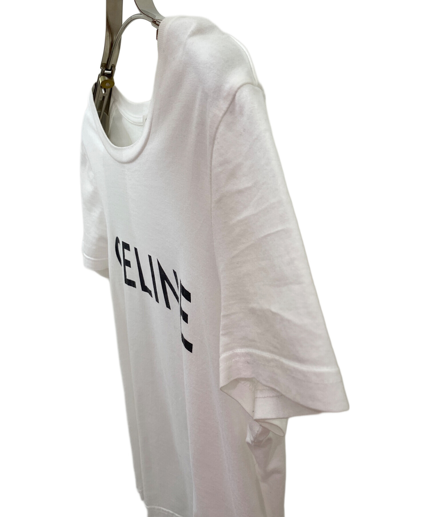 中古・古着通販】CELINE (セリーヌ) コットンロゴTシャツ ホワイト