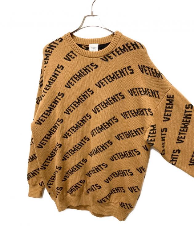 中古・古着通販】VETEMENTS (ヴェトモン) オールオーバーロゴニット