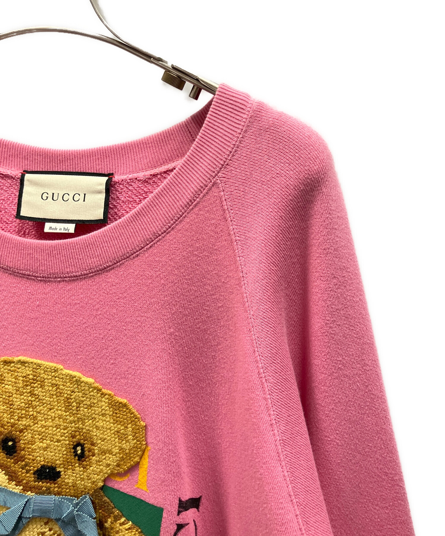 中古・古着通販】GUCCI (グッチ) テディベアリボンスウェット ピンク