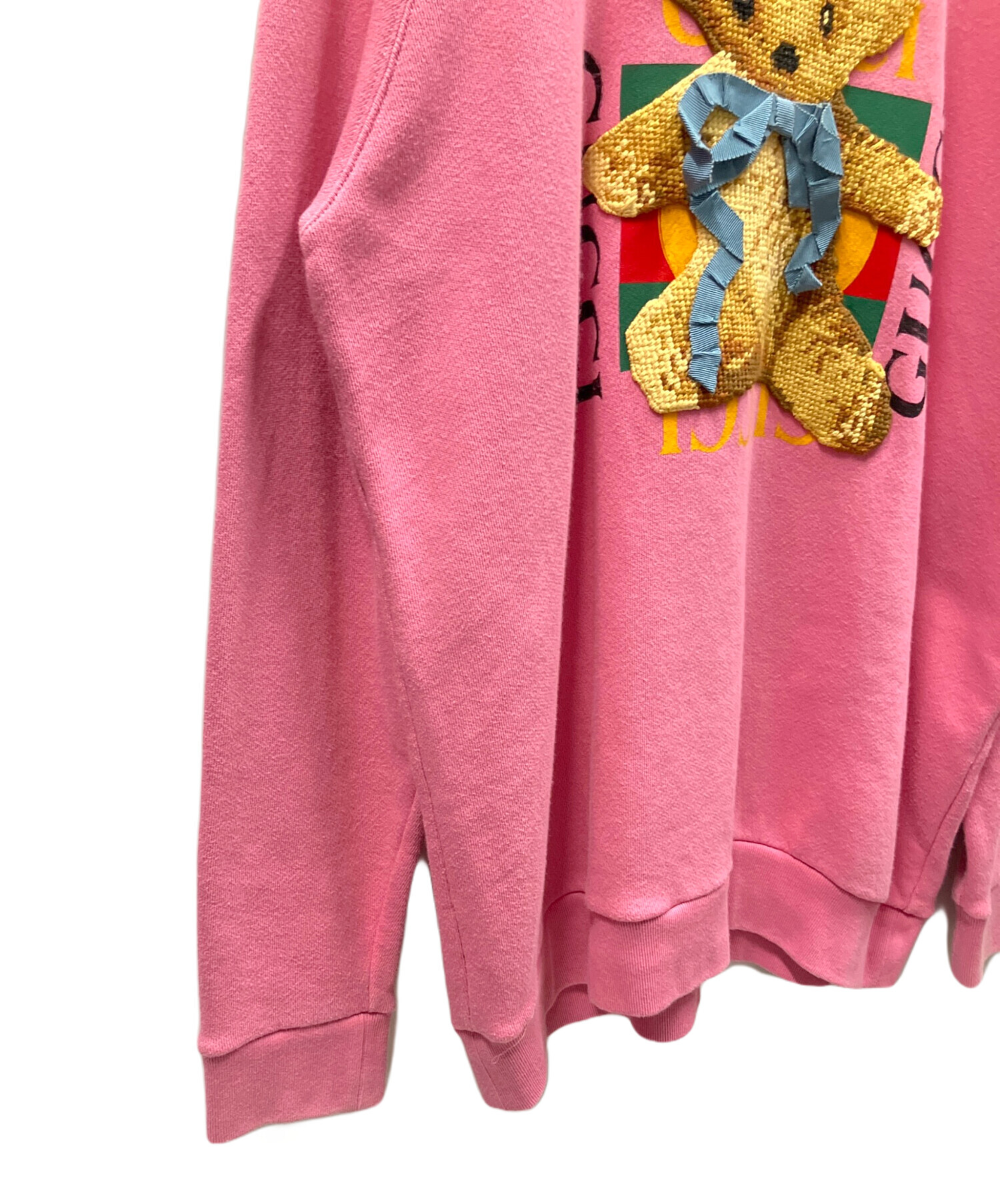 中古・古着通販】GUCCI (グッチ) テディベアリボンスウェット ピンク
