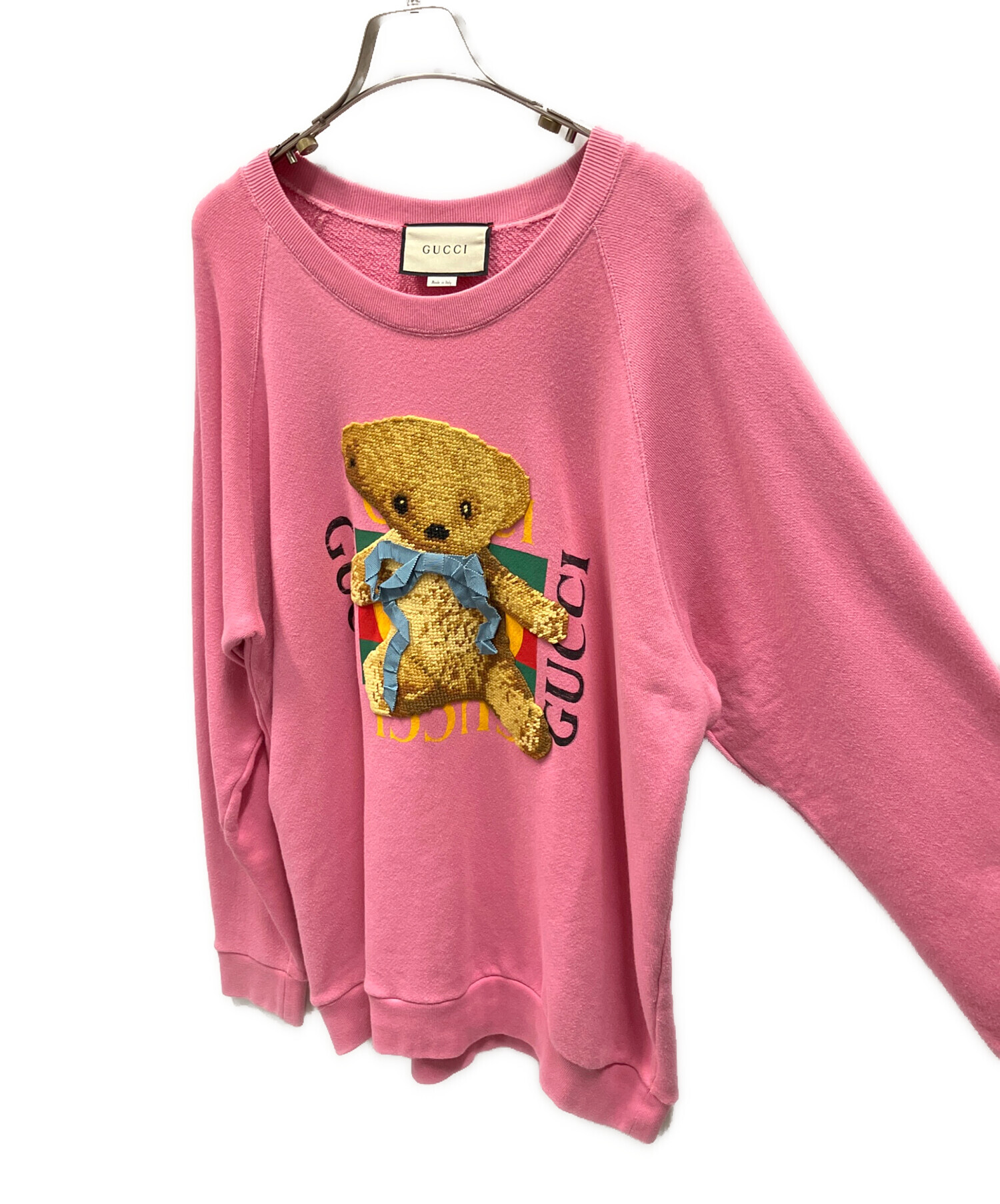 中古・古着通販】GUCCI (グッチ) テディベアリボンスウェット ピンク