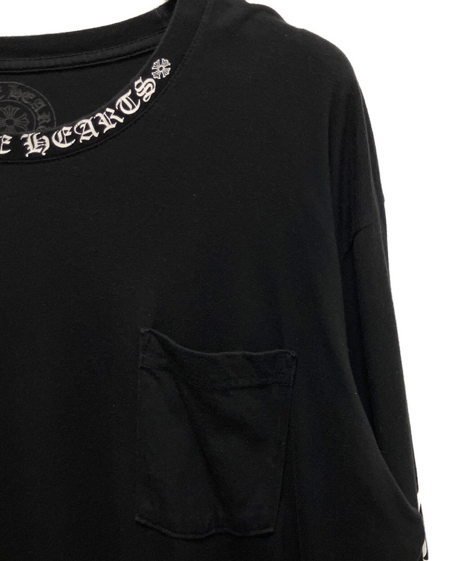 クロムハーツ　アームロゴ　長袖Tシャツ　XLサイズ ブラック　ネックロゴ　黒 中古・古着通販】CHROME HEARTS (クロムハーツ) アームネックロゴT