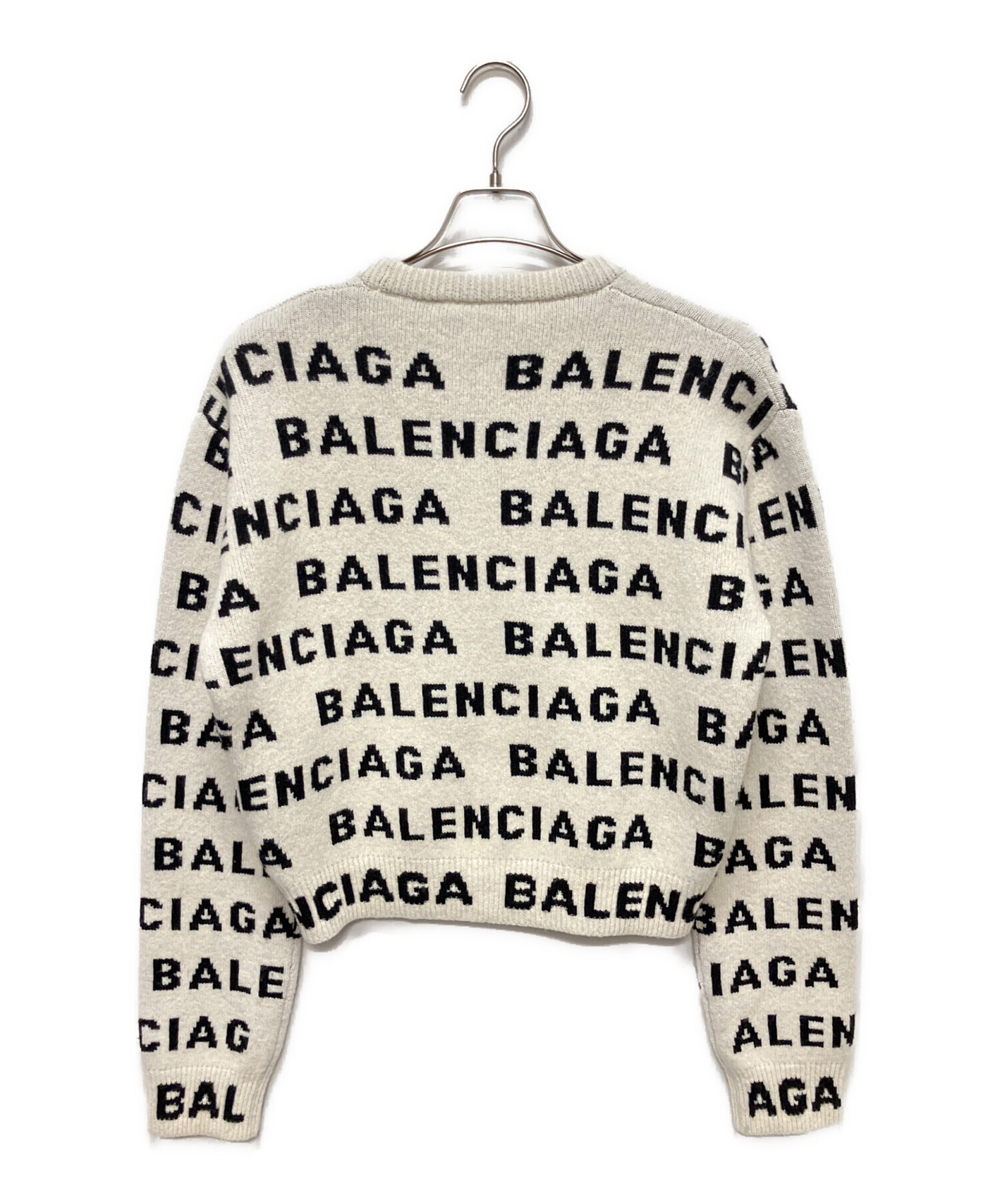 BALENCIAGA ホワイトセーター ロゴ付き 中古・古着通販】BALENCIAGA (バレンシアガ) Balenciaga Logo Wool