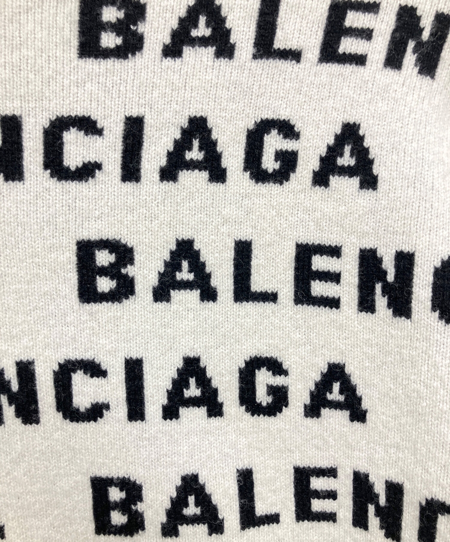 バレンシアガ BALENCIAGA BALENCIAGA KNITS アンサンブル 衣料品 トップス ウール レディース ブラック系 / ホワイト系 173899 【中古】 中古・古着通販】BALENCIAGA (バレンシアガ) Balenciaga Logo Wool