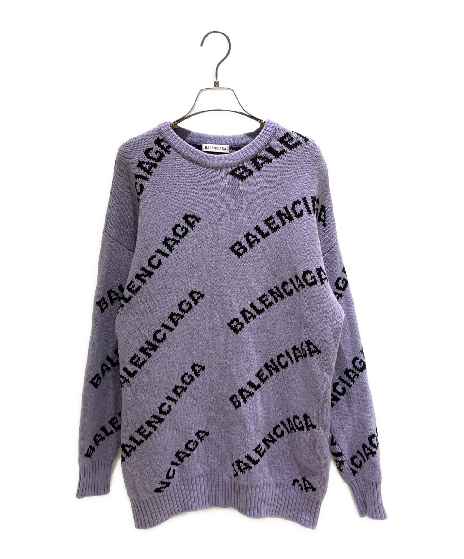 中古・古着通販】BALENCIAGA (バレンシアガ) オールオーバーロゴニット