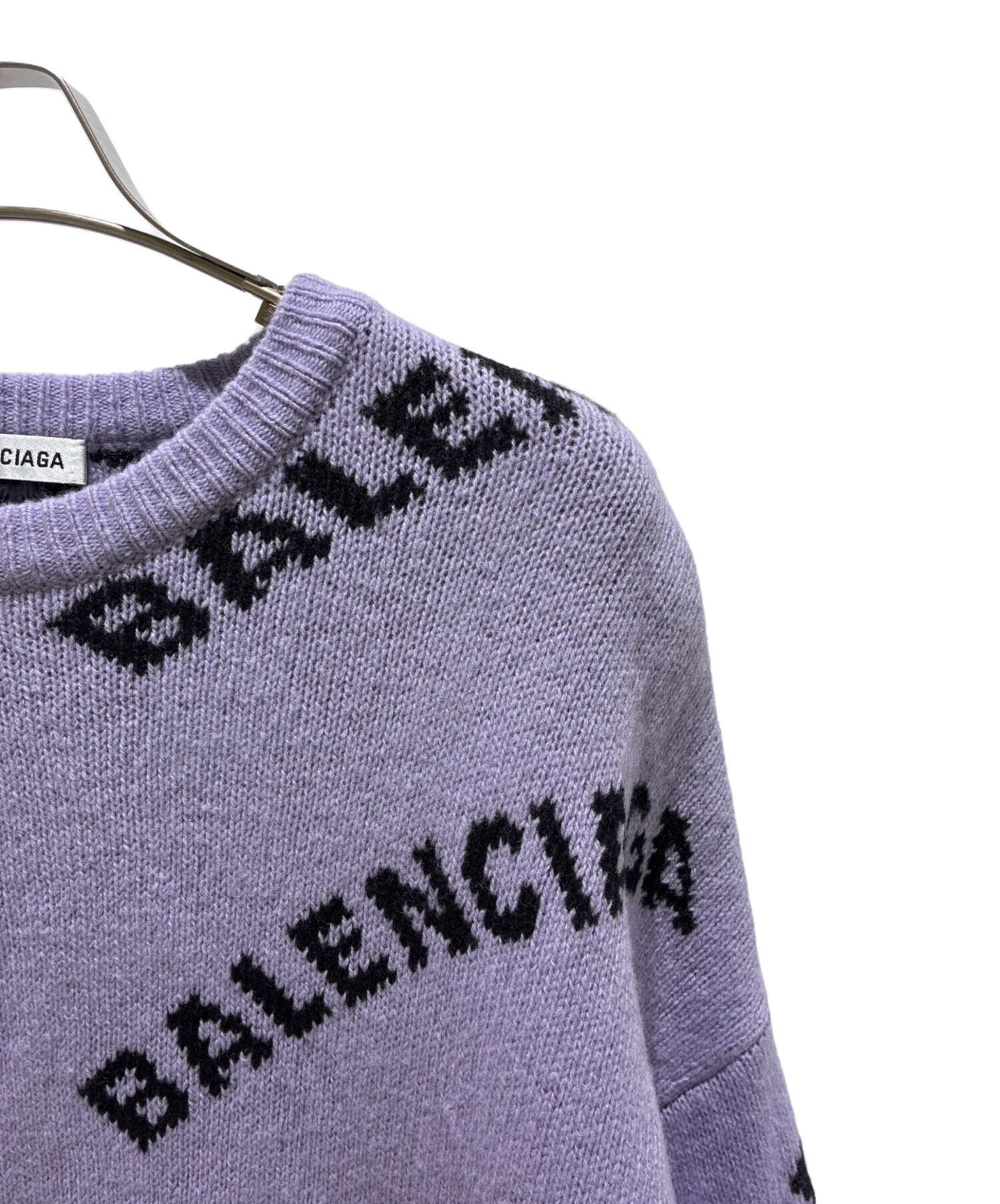中古・古着通販】BALENCIAGA (バレンシアガ) オールオーバーロゴニット
