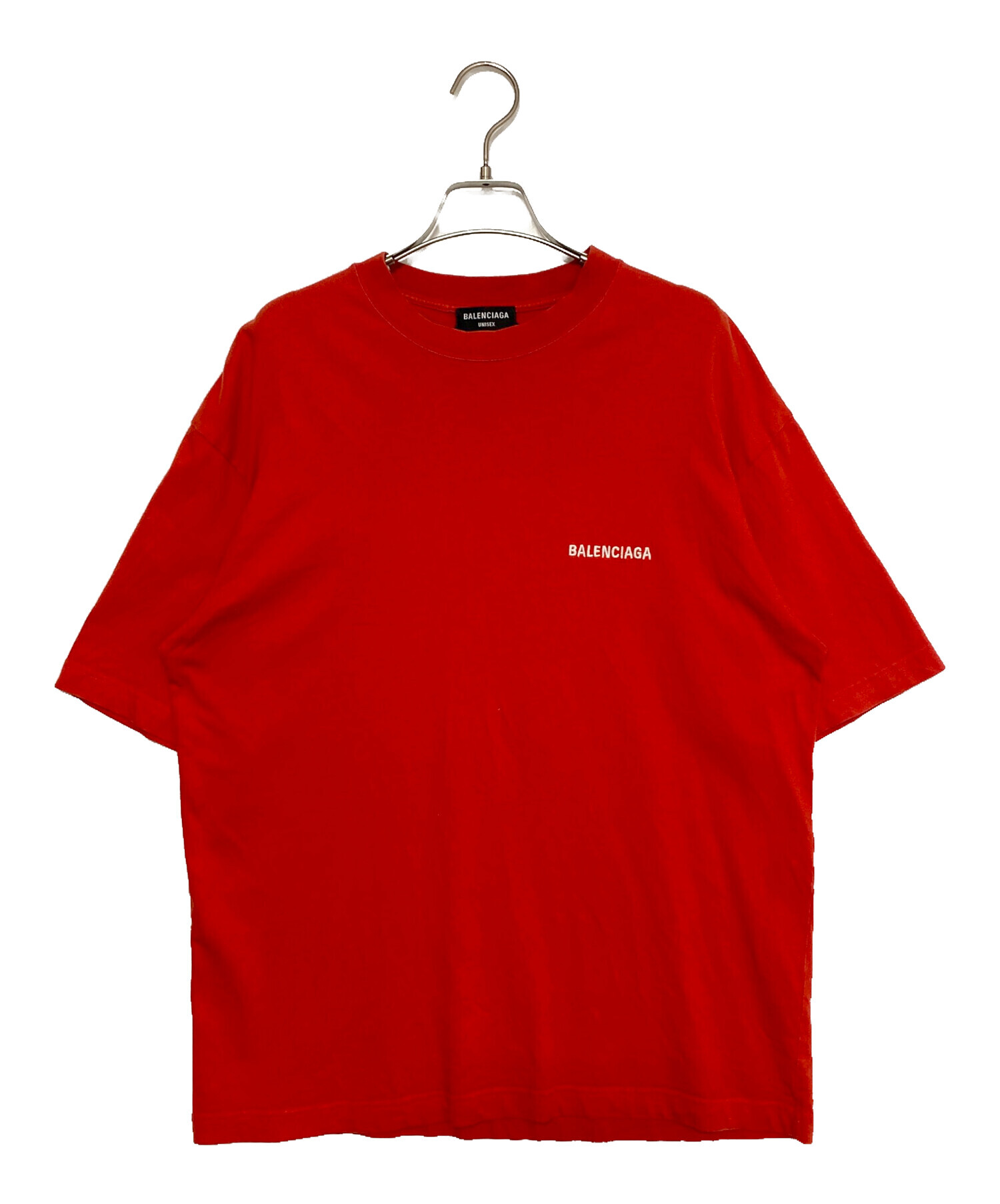 BALENCIAGA レッド Tシャツ XS 中古・古着通販】BALENCIAGA (バレンシアガ) ロゴTシャツ レッド