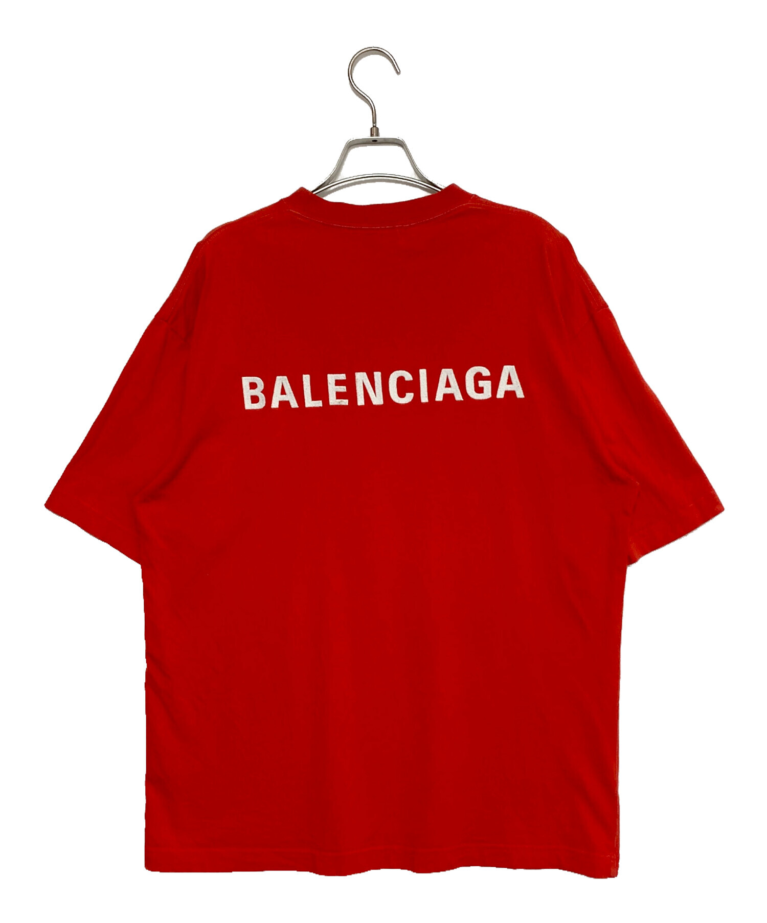 中古・古着通販】BALENCIAGA (バレンシアガ) ロゴTシャツ レッド