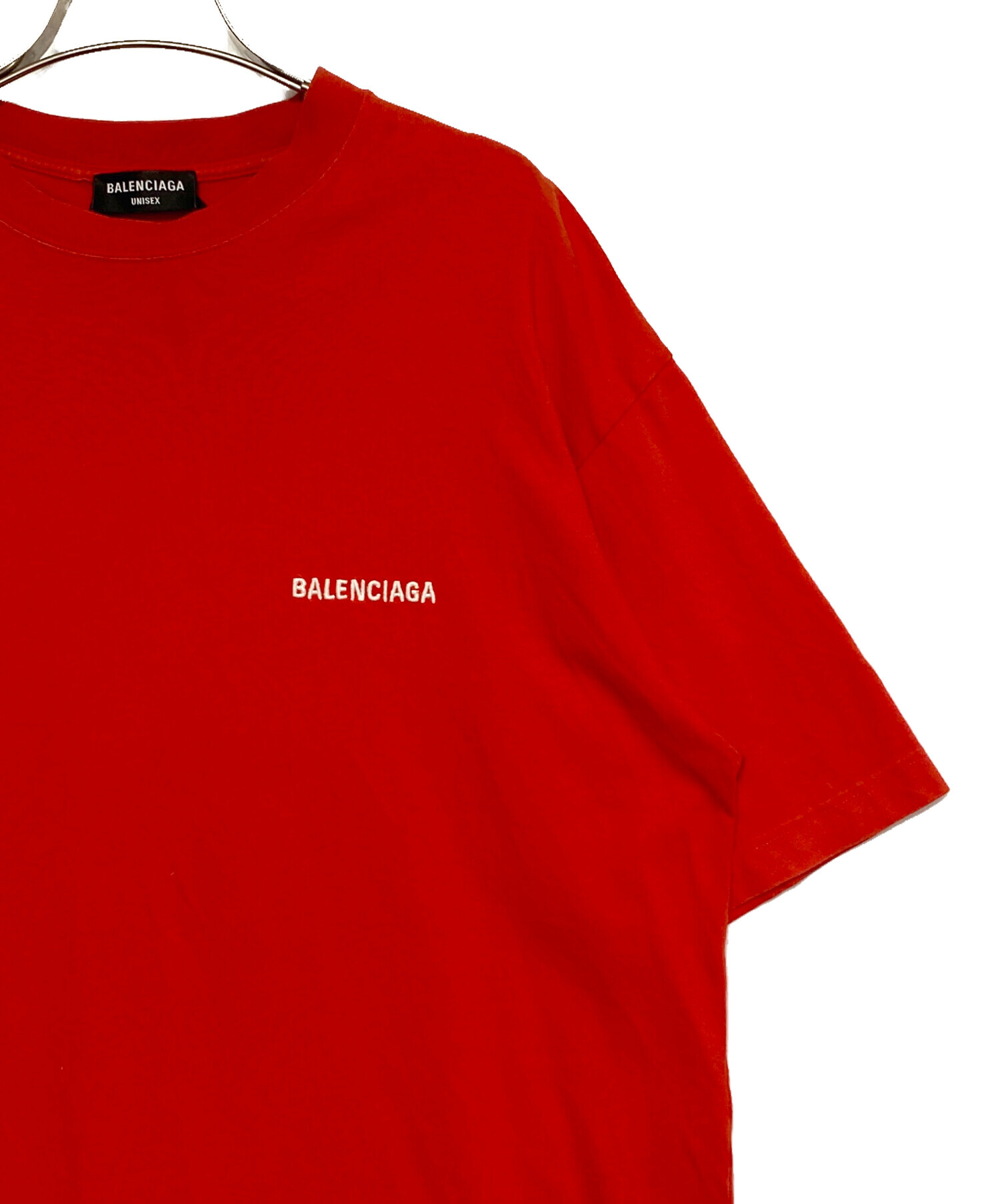 中古・古着通販】BALENCIAGA (バレンシアガ) ロゴTシャツ レッド 
