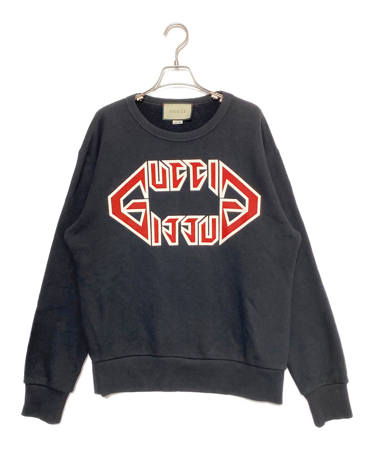 中古・古着通販】GUCCI (グッチ) ロゴスウェット ブラック サイズ:XS 