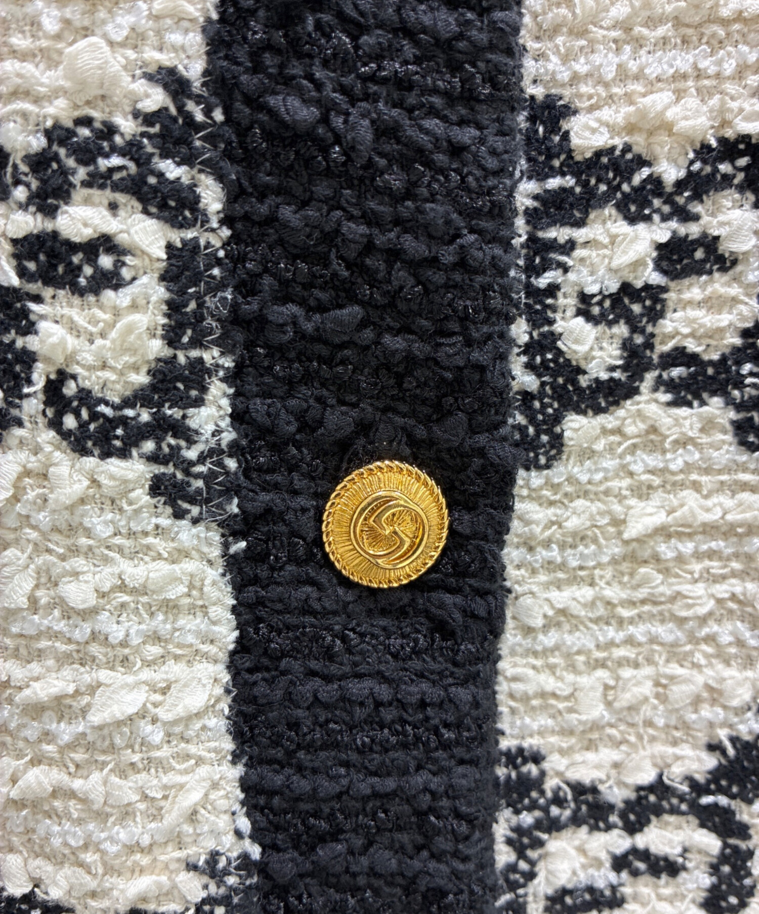 中古・古着通販】GUCCI (グッチ) メタルボタン ツイードノーカラー