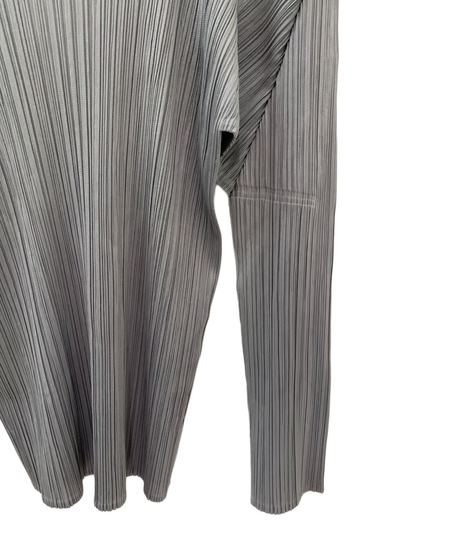 ミー　イッセイミヤケ 完売品 プリーツカットソー グレージュMI14KJ923 中古・古着通販】ISSEY MIYAKE (イッセイミヤケ) プリーツカットソー
