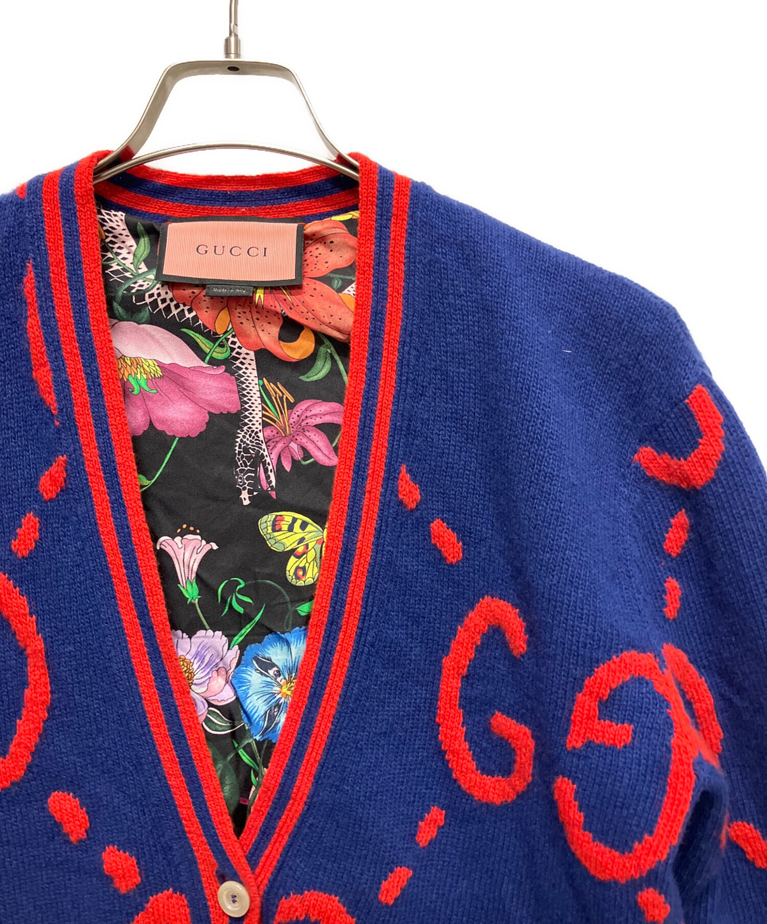 中古・古着通販】GUCCI (グッチ) シルクライニングGGカーディガン