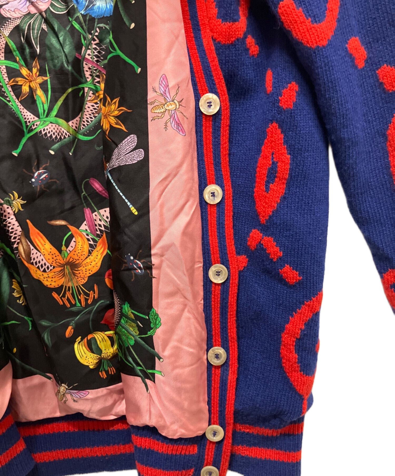 中古・古着通販】GUCCI (グッチ) シルクライニングGGカーディガン