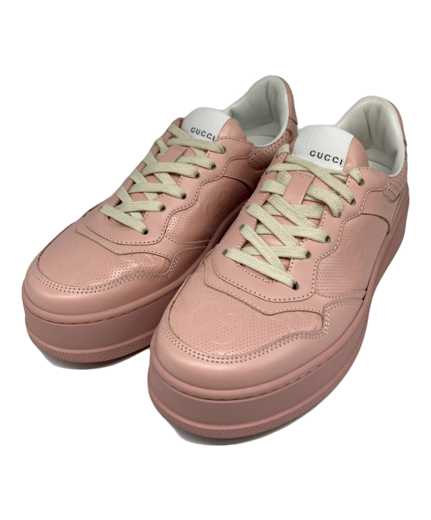 箱無し GUCCI グッチ ハイカット スニーカー シューズ ピンク GGロゴ 中古・古着通販】GUCCI (グッチ) GGスニーカー ピンク サイズ:37