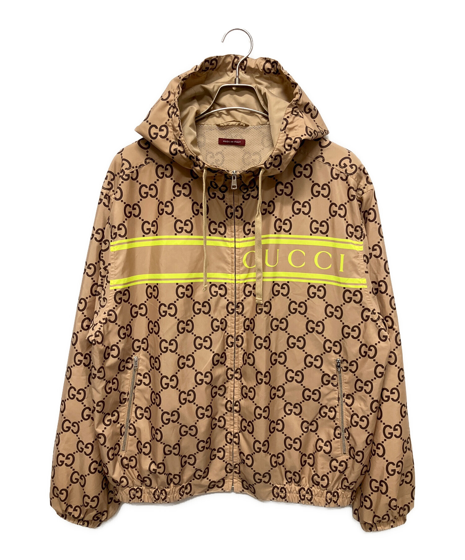 GUCCI フード付きナイロンジャケット 中古・古着通販】GUCCI (グッチ) ライトナイロン GGフードジャケット
