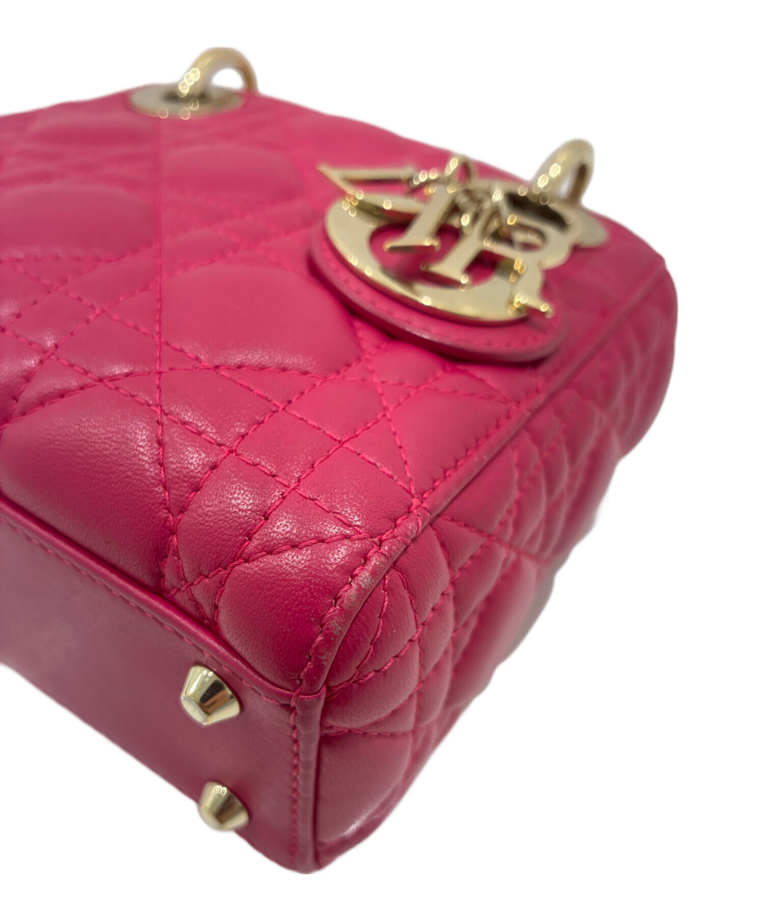 セール　美品　Dior　クリスチャンディオール　レディディオール　ミニ　ピンク系 クリスチャン・ディオール Christian Dior レディディオール