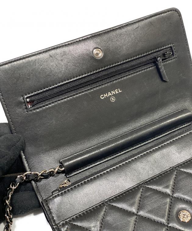 中古・古着通販】CHANEL (シャネル) チェーンウォレット ブラック