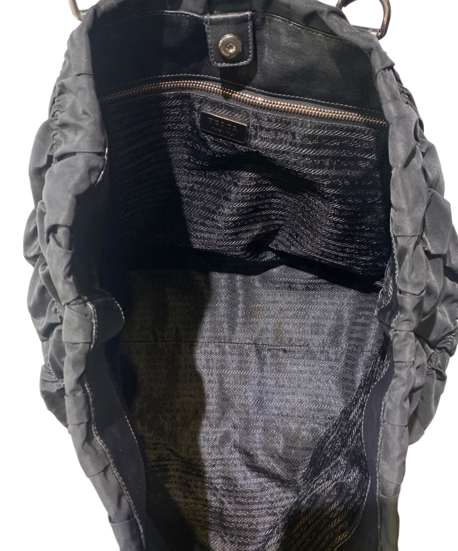 中古・古着通販】PRADA (プラダ) ナイロンギャザートートバッグ 