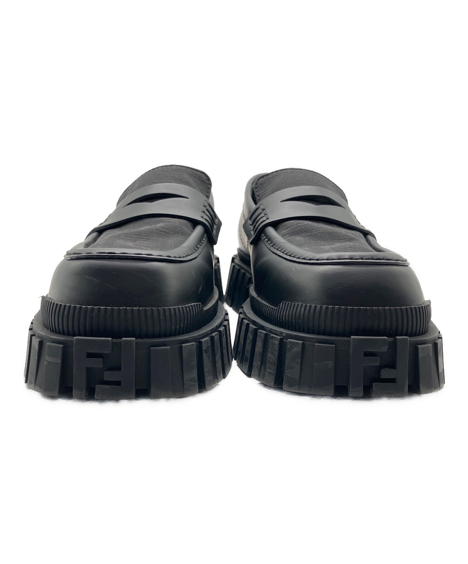 【未使用】FENDI ズッカ柄 ローファー パンプス 本革 ブラック 23.5 中古・古着通販】FENDI (フェンディ) Zucca Loafers ズッカ