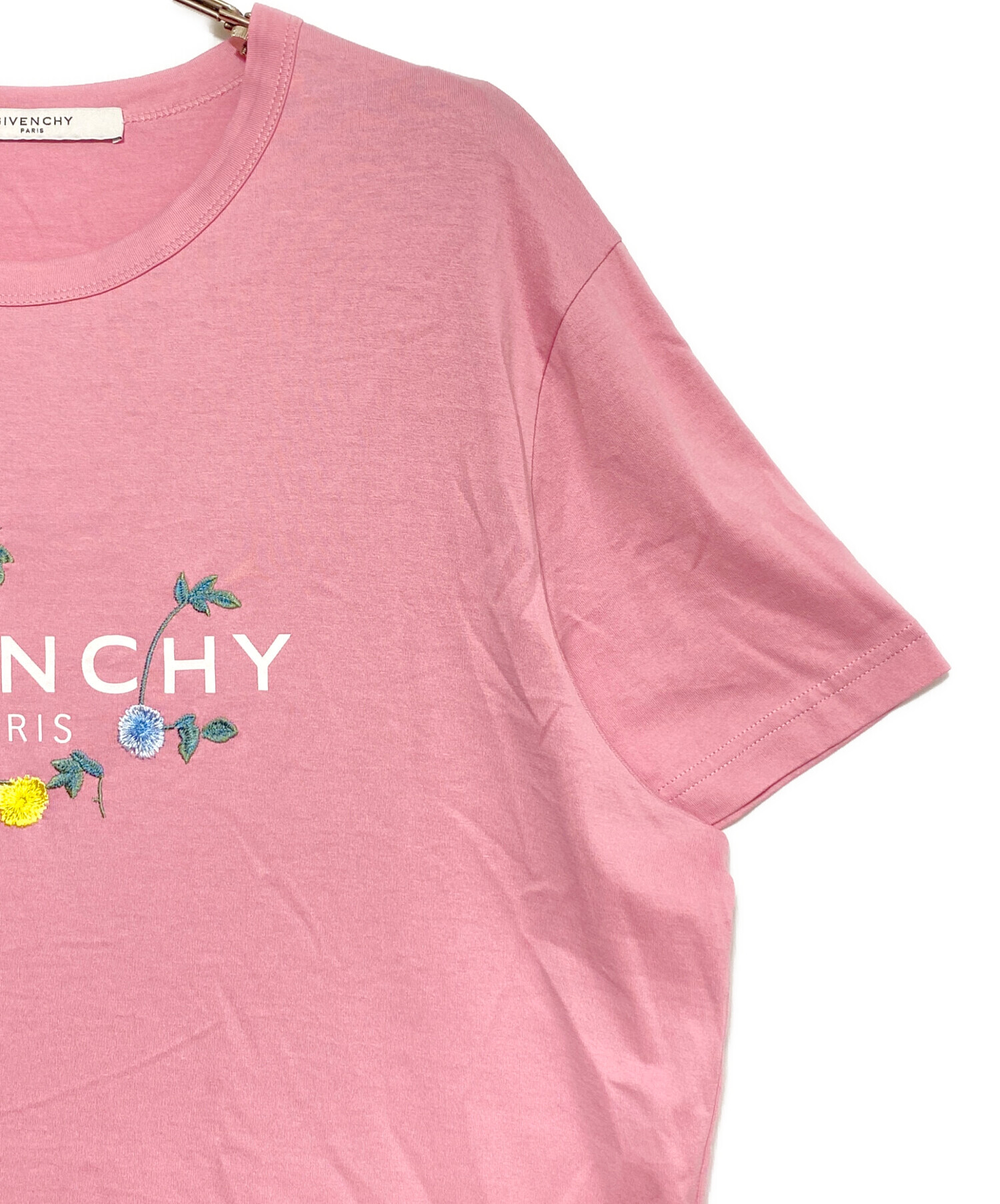 中古・古着通販】GIVENCHY (ジバンシィ) 刺繍ロゴTシャツ ピンク 