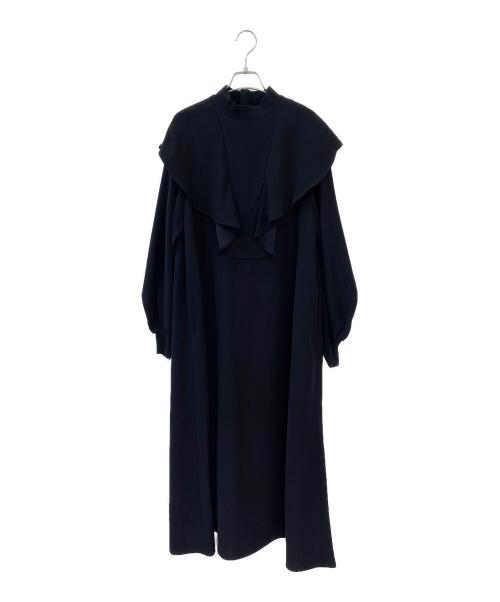 【ENFOLD/エンフォルド】WIDE FLARE DRESS ENFOLD(エンフォルド)｜PEピンストライプ ワイドフレア DRS/ドレス